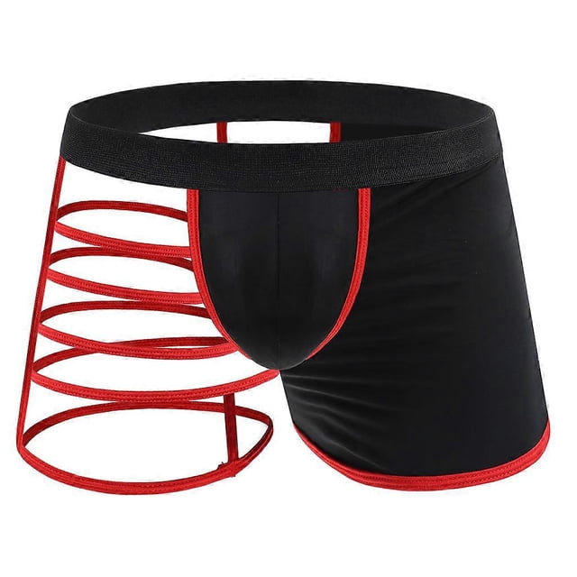Men s sexy underwear half hollow semi-transparent ice binding rope boxers
