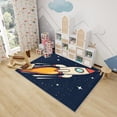 thumbnail image 3 of Rocket Rugs for Kids Bedroom - 6x8 Rug - Rocket Rug - Kids Outer Space Cartoon Area Rug - Boys Universe Rugs - Navy Blue Carpet, 3 of 7