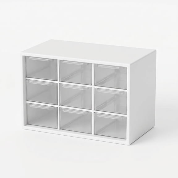 Small Storage Drawers,Plastic Desktop Storage Box with 9 Drawers – 1 Pcs Mini Drawer Organizer, Small Organizer with Drawers, Desk Craft Organizer for Office Home Room Jewelry Cosmetics Collection