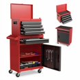thumbnail image 2 of Anwick Coffre à Outils, Armoire de Rangement à Outils Roulante à 5 Tiroirs avec Coffre à Outils Supérieur Détachable, Doublure, Roues Universelles Verrouillables, Tablette Ajustable, Mécanisme de Verrouillage, Chariot à Outils en Métal pour Garage et Atelier (Rouge), 2 of 4