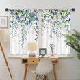 thumbnail image 3 of Blue Eucalyptus Leaves Kitchen Curtains Rustic Floral Spring Farmhouse Watercolor Botanical Plant Rod Pocket Nature Bathroom Bedroom Living Room Treatment Fabric 2 Panels 27.5Wx39H Inch, 3 of 6