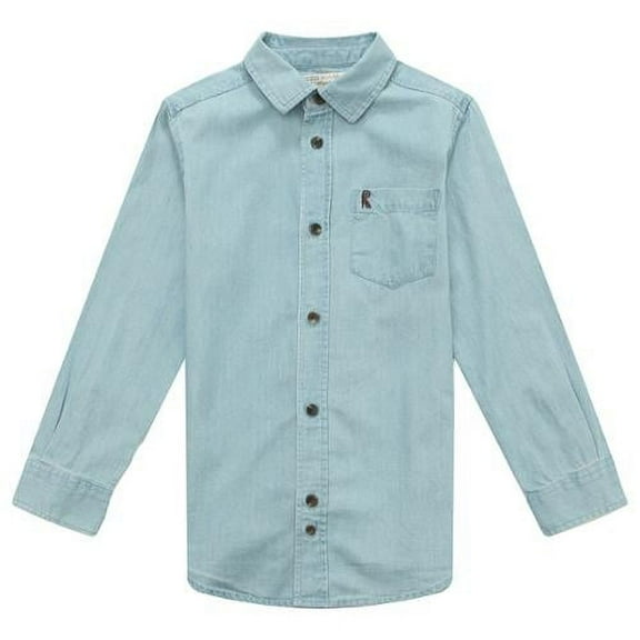 Richie House Boy's Long Sleeve Blouse with R Embroidery RH1931-B-5/6