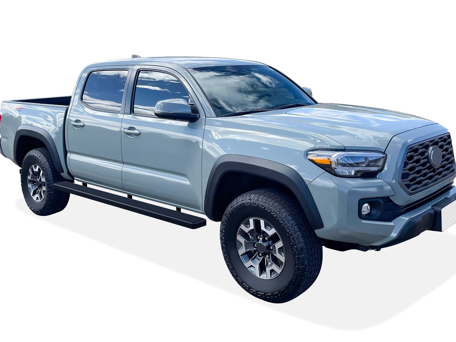 APS Wheel to Wheel Running Boards 6-inch Compatible with Toyota Tacoma 2005-2023 Double Crew Cab 5ft Bed (Nerf Bars Side Steps Side Bars)