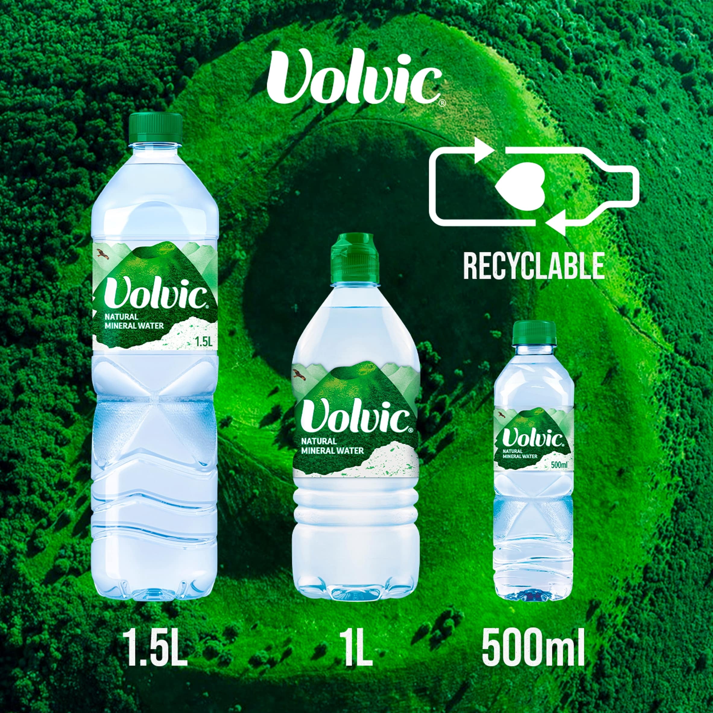 Volvic Natural Mineral Water 6 x 500ml, Imported from Britain