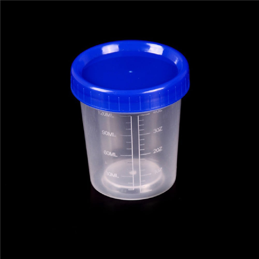 Mduoduo 120ml Plastic Specimen Sample Jar Craft Container Measuring Cup  with Lids
