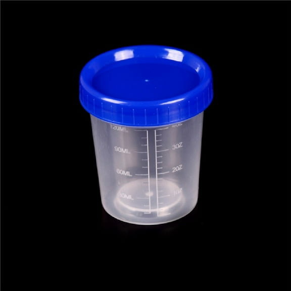 120Ml Plastic Specimen Sample Jar Craft Container Urine Pot Cup With Lids 1 YIWEI