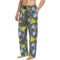 thumbnail image 2 of Yiaed Geometric Print Men's Lounge Pants, Loose PJ Bottoms, Long Pajama Pants for Men-Small, 2 of 5