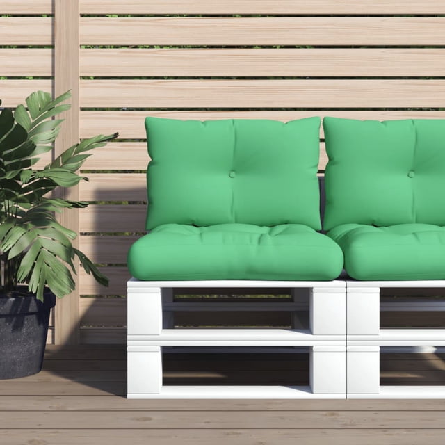 vidaXL Coussins de Palette 2 Pcs Tissu Vert