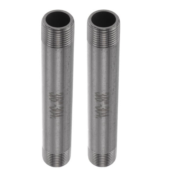 Accesorios de tubería de acero inoxidable 304 Unique Bargains 3/8" BSPT Nipple roscado macho de 3.94" 2 Pcs