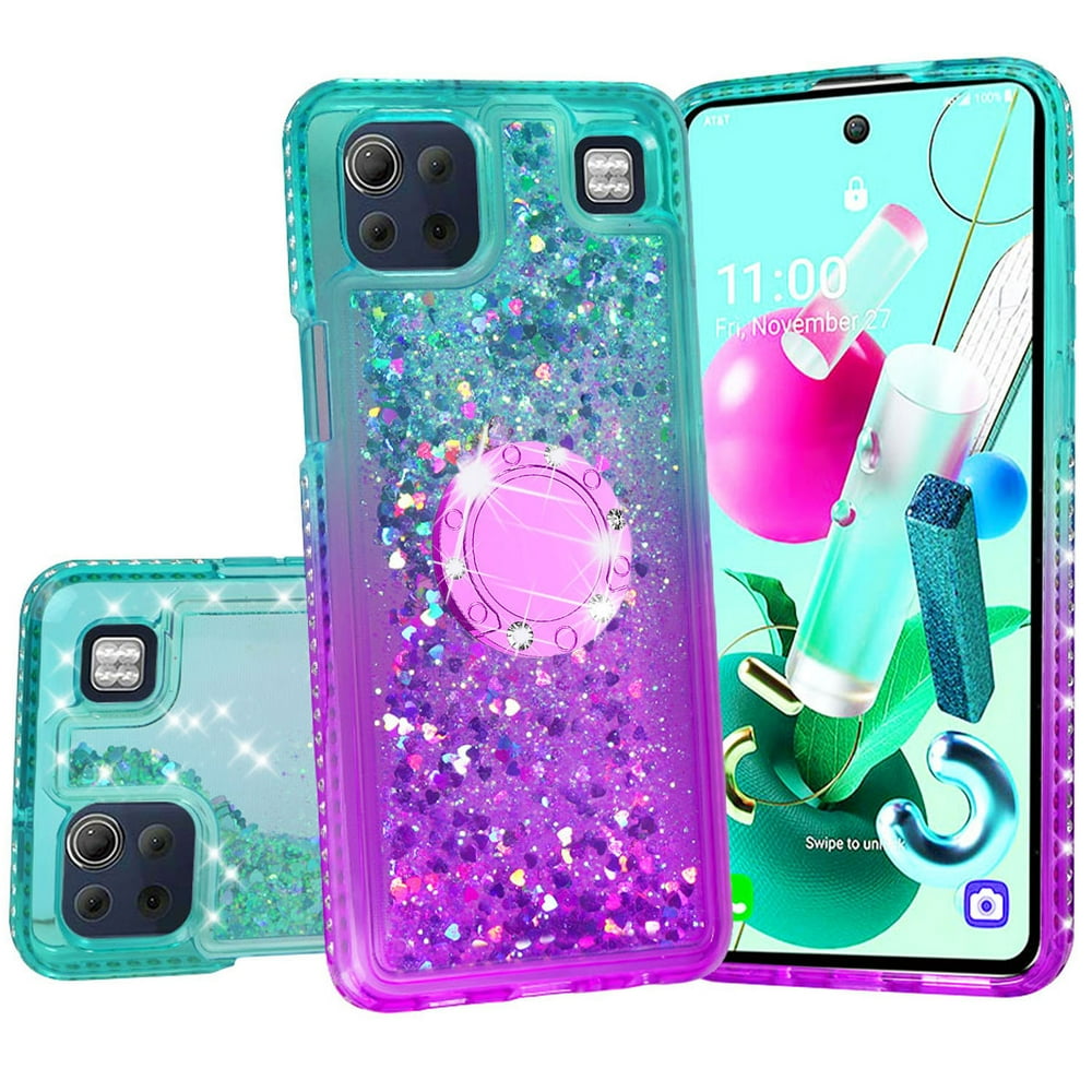 SOGA Rhinestone Liquid Quicksand Cover Cute Girl Phone Case Compatible