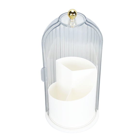 Xirurus Makeup Brush Holder & Makeup Organizer, Rotating Acrylic Vanity Organizer for Brush Storage, Clear Desktop