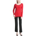 thumbnail image 2 of Calvin Klein suéter con detalle de hardware para mujer, rojo, mediano Calvin Klein Pull-over, 2 of 2