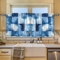 thumbnail image 2 of Yayeee Kitchen Curtains Tier Set of 2 Light Filtering 57"x24" Over Sink Window Panels, Blue Pattern, 2 of 7