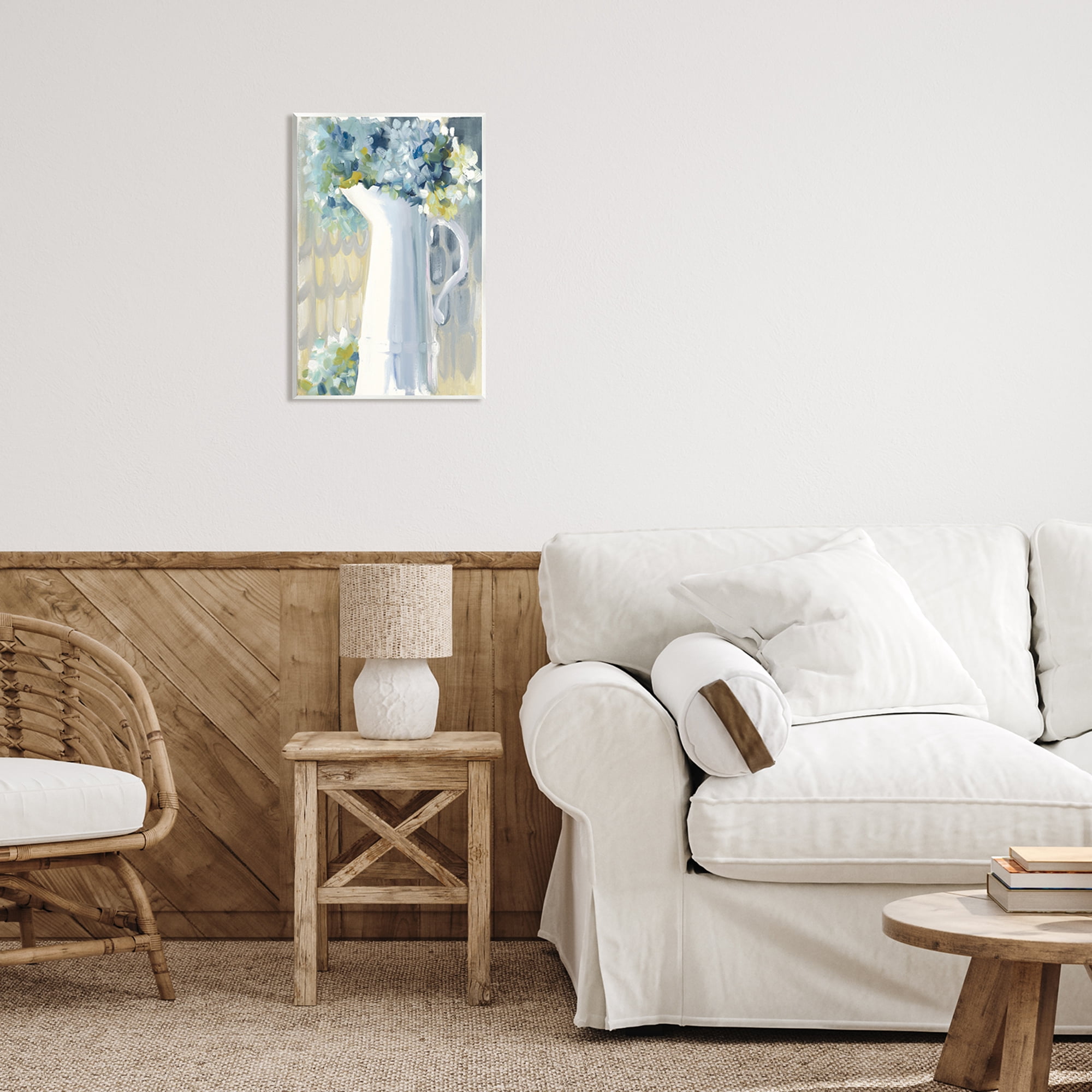 Stupell Industries Abstract Hydrangeas in Jug Botanical & Floral Painting Unframed Art Print Wall Art, 13 x 19