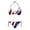 American Flag Pattern, variant on Tropical Floral Pattern Bathing Suit, Elastic Bikini Sets Chic Spaghetti Strap Ladies' Backless Bikini Set for Summer Swim