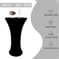 thumbnail image 3 of Nappe de Table Cocktail Noire 24x43 Pouces Ajustée Ronde pour Bar Extensible Housses de Table Cocktail Haut pour Banquet Fête Extérieure Mariage Bar Fond Rond Noir, 3 of 5