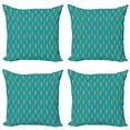 thumbnail image 1 of Retro Throw Pillow Cushion Case Pack of 4, Wave Board Summer Pattern Design with Elliptic Shapes Abstract Sea Inspired, Modern Accent Double-Sided Print, 4 Sizes, Teal and Multicolor, by Ambesonne, 1 of 2