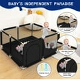 thumbnail image 5 of Baby Playpen, Outdoor Play Yard, Portable Play Yard 4-Panel- Baby Safety Playpen for Infant Toddler Black, 5 of 7