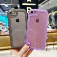 thumbnail image 2 of Compatible with iPhone SE/7/8 Case 4.7", Cute Kawaii Curly Wave Frame Shape Soft Silicone Shockproof Protective Phone Cover for Women Girls, Clear/Pink, 2 of 14