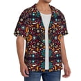 thumbnail image 4 of Naloa Colorful Mexican2 Men's Loose Fit Cuban Collar Short-Sleeve Shirt with Button-down and Chest Pocket for Everyday Wear Outings - X-Large, 4 of 7