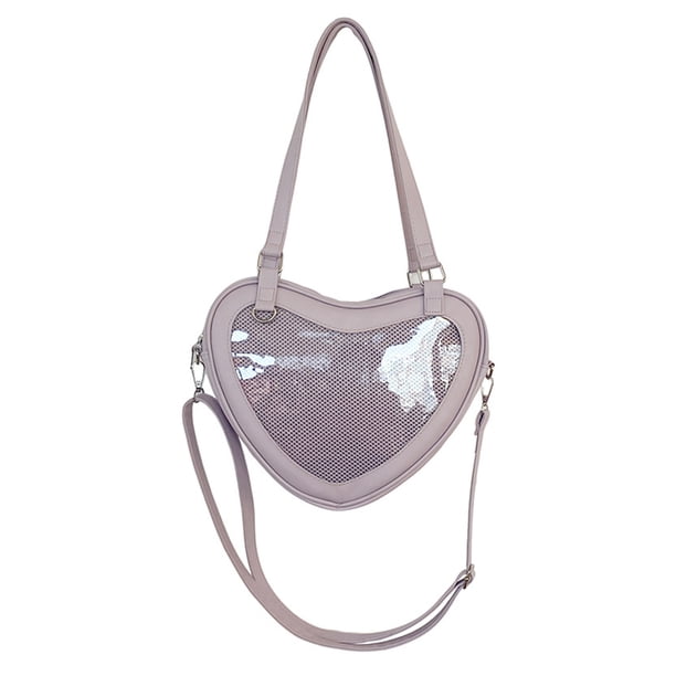 Guardurnaity Bolso bandolera de gran capacidad con diseño de corazón para estudiantes universitarios japoneses, con correa ajustable y múltiples Bolsas de mensajero y de hombro púrpura