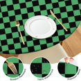 thumbnail image 4 of Green and Black Checkerboard Pattern Round Fitted Tablecloth with Elastic Edge,Dining Table Cover Waterproof,Outdoor Round Tablecloth for Camping,Dining,Indoor and Outdoor, 4 of 7