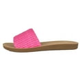 thumbnail image 2 of Soda Shoes Women Flip Flops Basic Plain Slippers Slip On Sandals Slides Casual Peep Toe Beach EFRON-S Fuchsia Hot Pink Raffia 8, 2 of 3