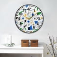 thumbnail image 2 of Yayeee Wall Clock Battery Operated 9.5" Silent Quartz Non-Ticking for Living Room Decor, Blue Simple Shapes, 2 of 8