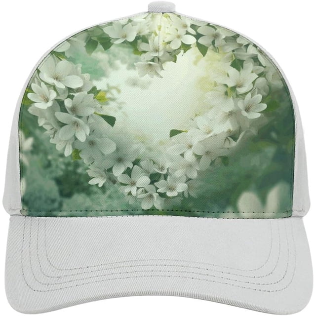 Many White Flowers Baseball Cap Classic Golf Cap Soft Dad Hat Multicolor Adjustable Low Profile Hat Unisex