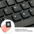 thumbnail image 4 of Uxcell English Keyboard Stickers, Keyboard Replacement Cover Style 1 Black Background White Lettering 2Pcs, 4 of 5