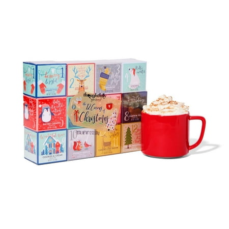 Thoughtfully Gourmet, 12 Days of Christmas Hot Chocolate Gift Set, Flavors Include Rocky Road, Cookies Butter, Pumpkin Pie & More, Set of 12