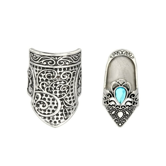 2Pcs Retro Metal Thimble Finger Tip Protector Ergonomic Finger Guards For Adult Beginner Hand Sewing Quilting Embroidery