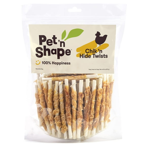 Pet 'n Shape Hide Twists â Chicken Wrapped Rawhide Dog Treats - Small Twist - 2 Pounds
