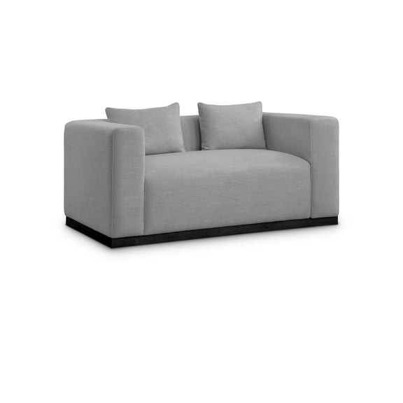Meridian Furniture Alfie Grey Linen Textured Fabic Loveseat