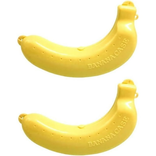 2 Estuches para Plátanos, Caja Protectora para Plátanos, Soporte Portátil para Loncheras, Ideal para Viajes y Actividades Al Aire Libre (Amarillo)