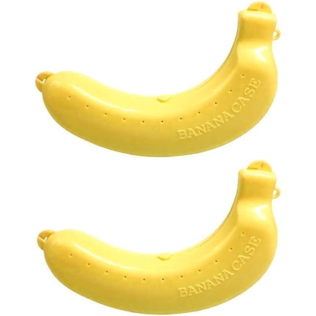 2 Estuches para Plátanos, Caja Protectora para Plátanos, Soporte Portátil para Loncheras, Ideal para Viajes y Actividades Al Aire Libre (Amarillo)