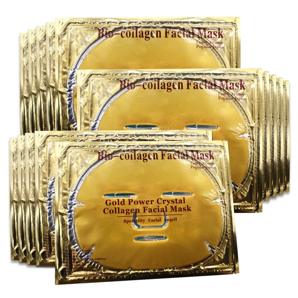 Mascarilla facial Jakuva en gel de oro de 24 quilates con colágeno, 15 unidades