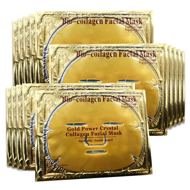 Mascarilla facial Jakuva en gel de oro de 24 quilates con colágeno, 15 unidades