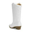 thumbnail image 2 of BURUDANI Women's Mid-Calf White Western Cowboy Boots Classic Embroidered Cowgirl Boots, 2 of 6