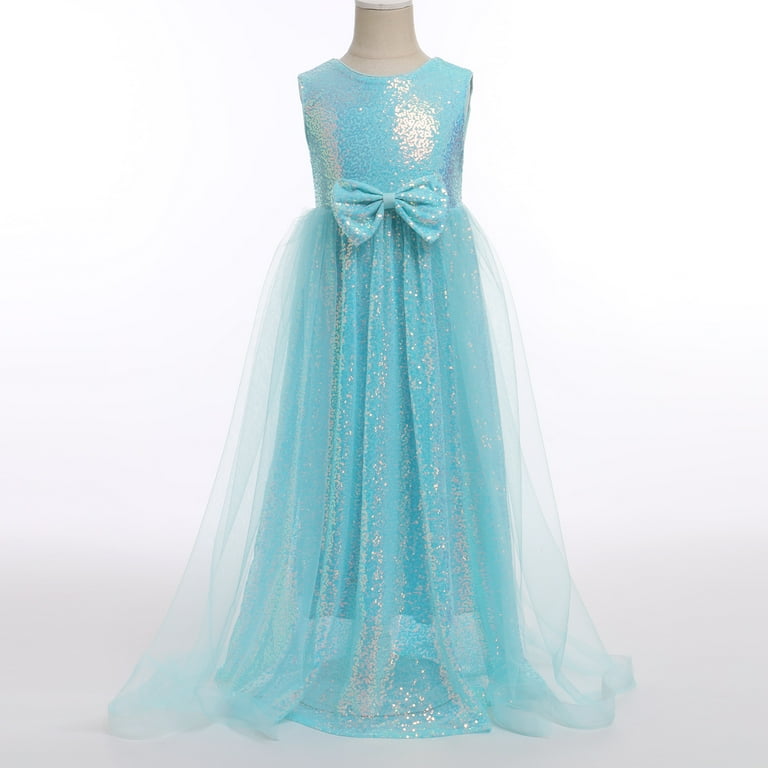 IDOPIP Flower Girls Sequin Dress Sleeveless Sparkly Tulle Long Dress  Pageant Birthday Graduation Gown - Walmart.com