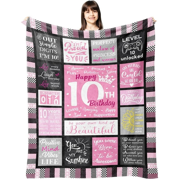 Licobion Gifts for 10 Year Old Girl Gifts, Gift for 10 Year Old Girl, 10 Year Old Girl Birthday Gifts, 10th Birthday Gifts for Girls, 10 Year Old Girl Gift Ideas Blanket 50x60