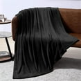 thumbnail image 6 of Home Black Flannel Fleece Throw Blanket Queen Size, Solid Ultra Soft Luxury Double Side Fuzzy & Plush Fall Blanket for Couch Pet, Fluffy Cozy Throw Blanket -All Season Premium Bed Blanket-(90"x90"), 6 of 11