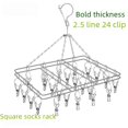 thumbnail image 3 of Estante de secado de calcetines de acero inoxidable con múltiples clips, estante de secado de calcetines sólido con 20 clips, estante de secado de múltiples cabezales, 3 of 5
