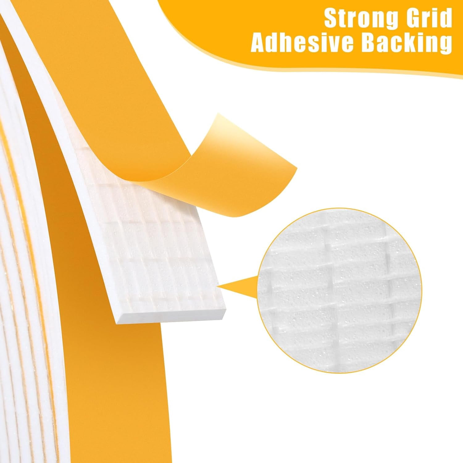 FRKSMD-Weather Stripping Door Seal Strip (3/5 Inch X 1/8 Inch X 26Feet), Strong Adhesive, Lightproof, Soundproof, Weatherproof Foam Tape Insulation for Sliding Door, Front Door Frame, Windows- White