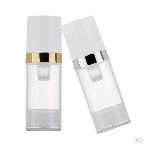 Conjunto de 6 Botellas de maquillaje Zulema transparentes recargables con bomba