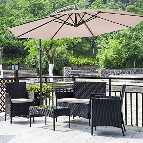 Fdw Patio Furniture Set 4pieces Outdoor Chairs Wicker Sofa Garden Conversation Bistro Sets With Umbrella Offset 10 Hanging For Yard Or Backyard Canada - Patio Sets With Umbrella Under 2000 Fdw Patio Furniture Set 4pieces Outdoor Chairs Wicker Sofa Garden Conversation Bistro Sets With Umbrella Offset 10 Hanging For Yard Or Backyard Canada - Patio Sets With Umbrella Under 2000