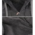thumbnail image 2 of Men’s Casual Two Tone Warm Fleece Soft Sherpa Lined Quilted Zipper Hooded Vest (HR 1001 Dark Grey, XL), 2 of 5