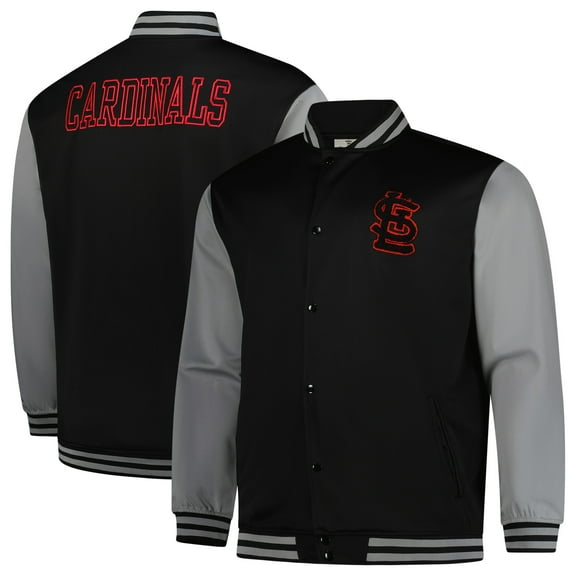 Men's-Profile  Black/Gray St. Louis Cardinals Full-Snap Varsity Jacket