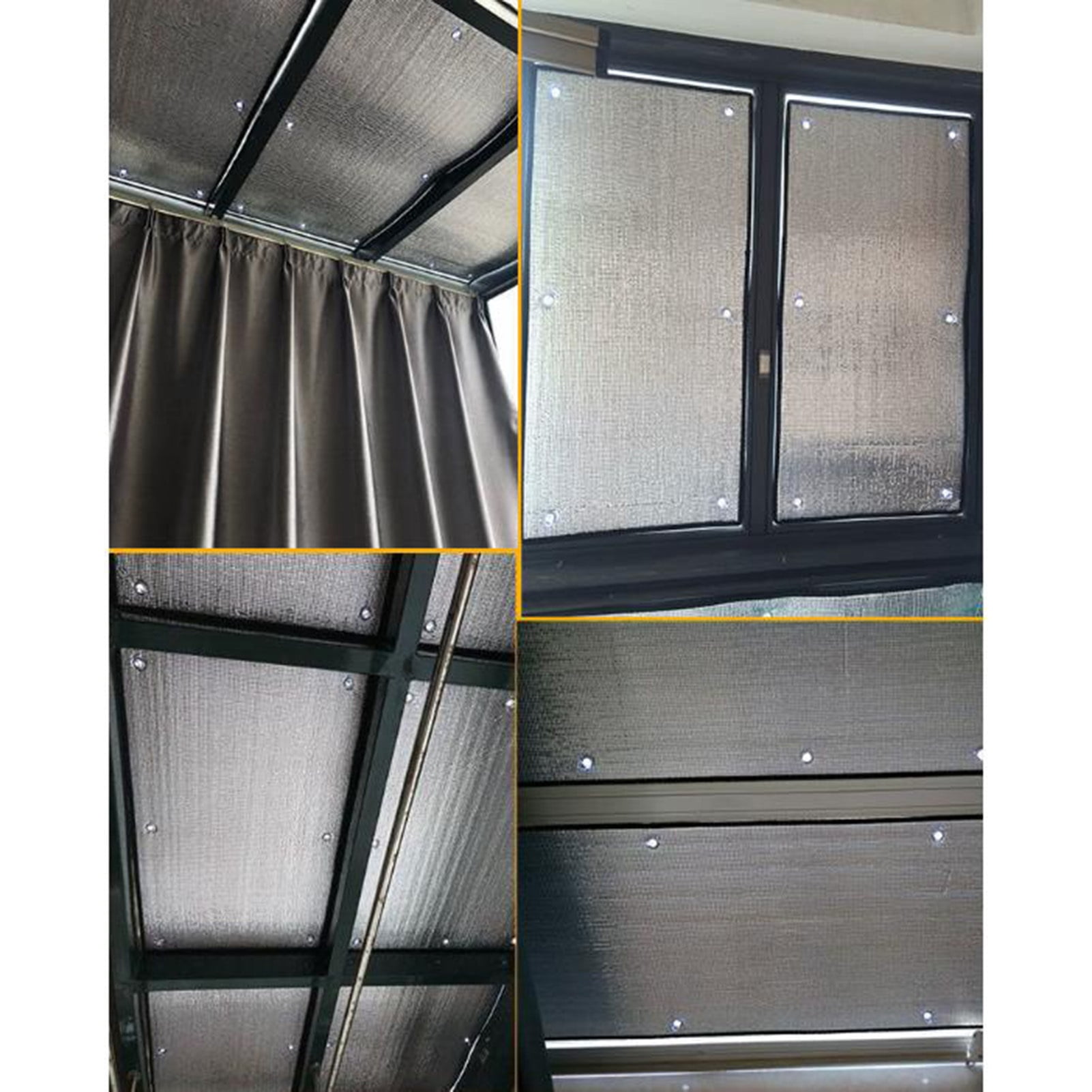 Aluminized Thermal Insulation Film, Anti-Heat Window Film, Sun Protection, Blackout Window Film, with Suction Cups, Privacy Window Film