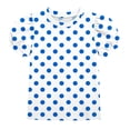 thumbnail image 6 of Vornjynx Kids Girls T-Shirt Crew Neck Puff Short Sleeve Polka Dots Summer Casual Cute Tee Light Blue Size 4, 6 of 9